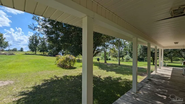 a view of a backyard
