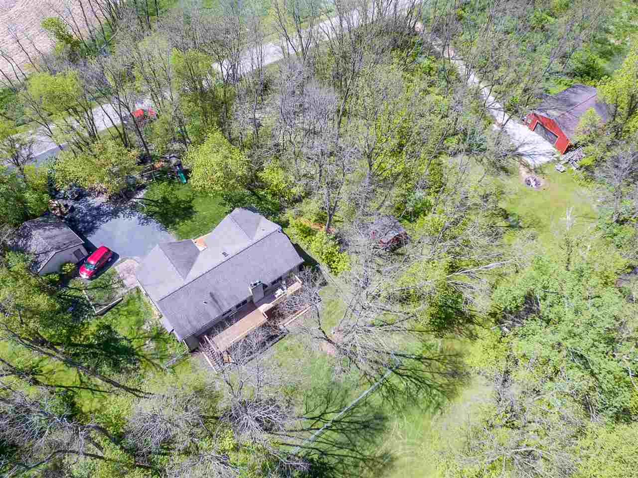 10201 North Campbell Road Durand, IL 61024 - Photo 3 of 20 an aerial view of house with yard and mountain view