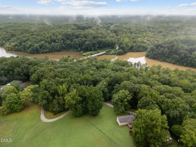 a view of a lake with a city