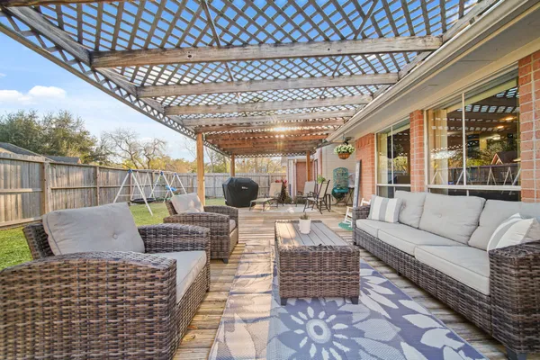 a outdoor space with patio lots of furniture