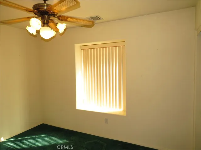 a view of a small space with a window