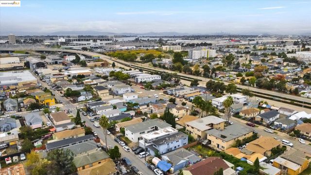 an aerial view of a city