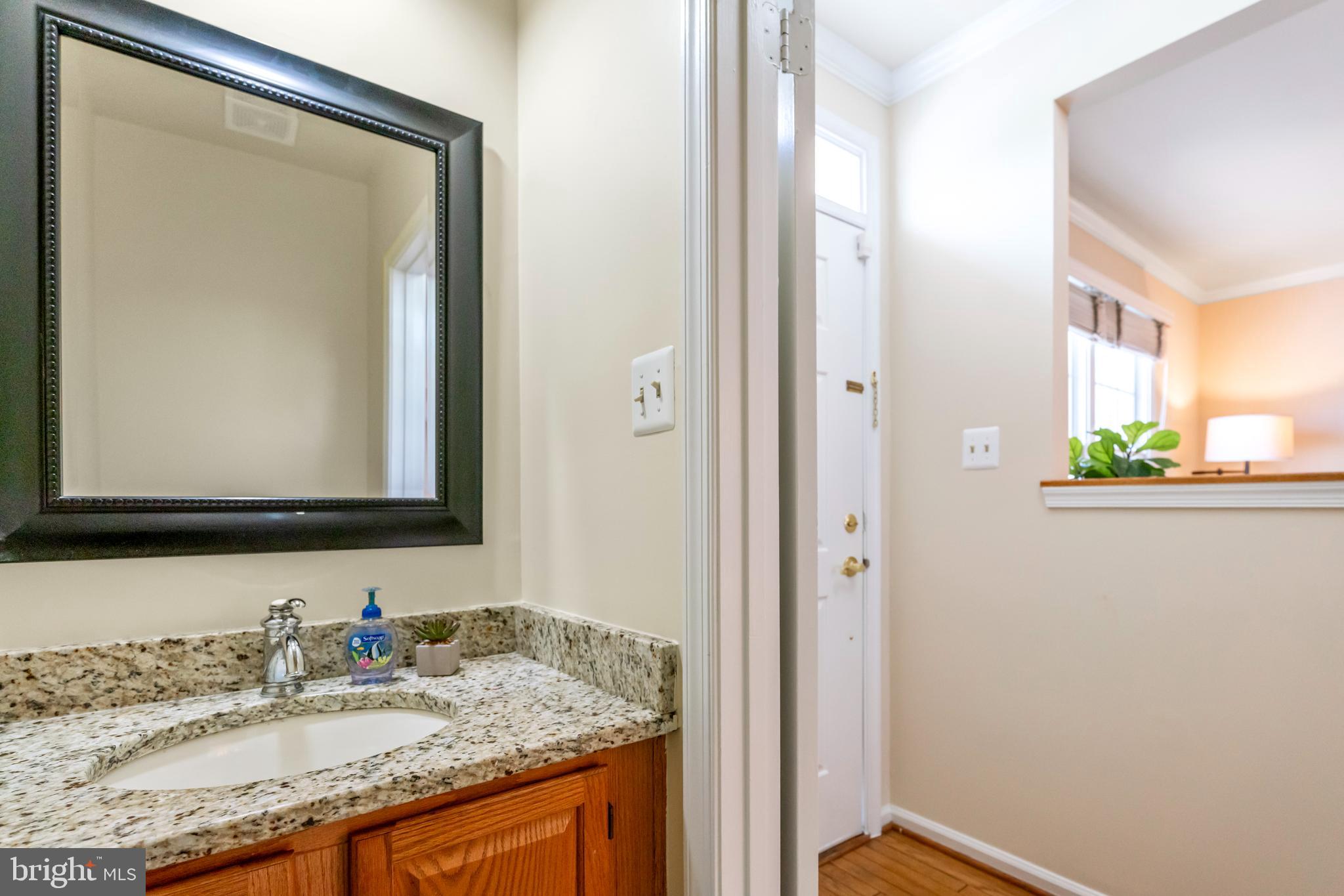 7850 Blue Gray Circle Manassas, VA 20109 - Photo 9 of 42 a bathroom with a granite countertop sink and a mirror