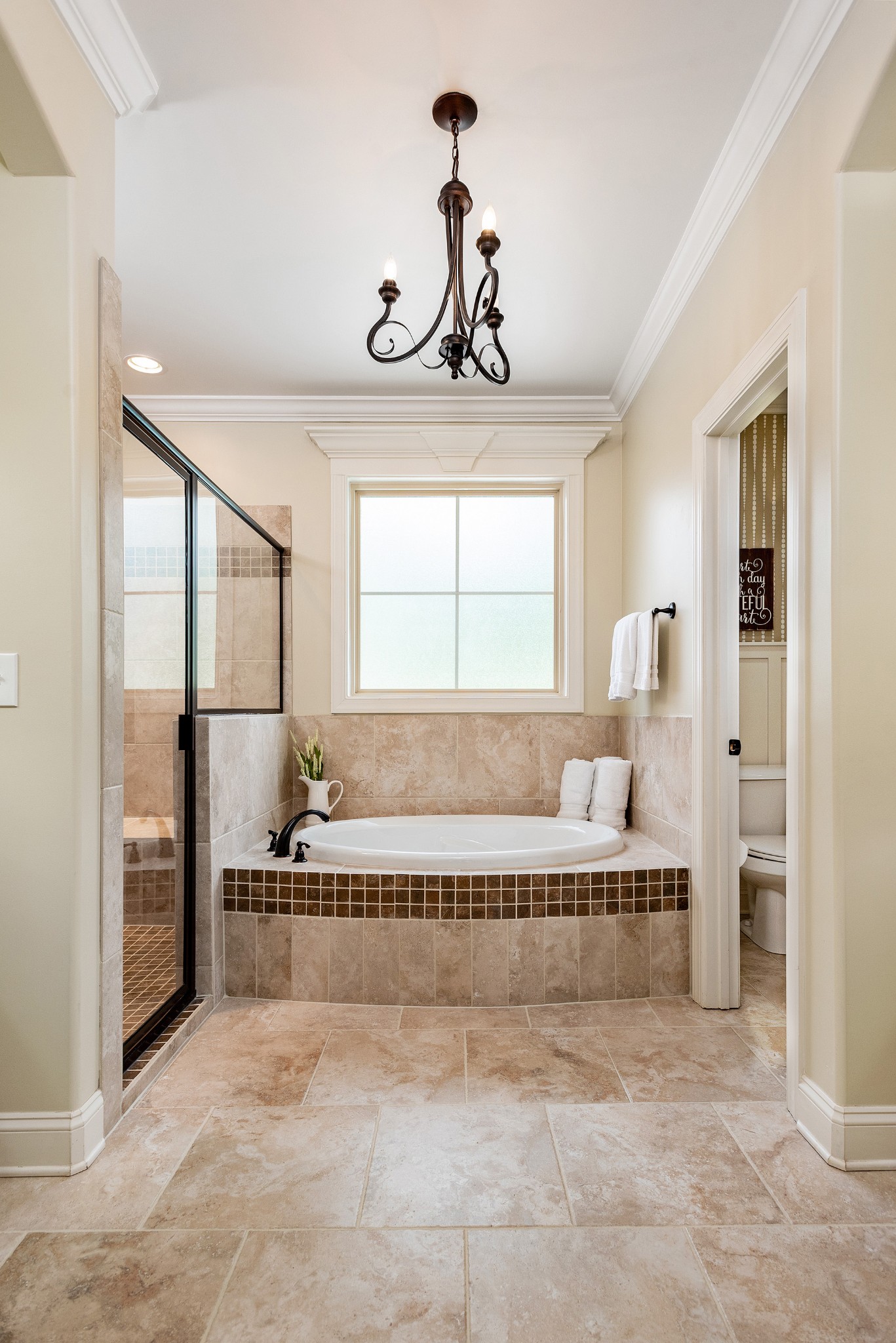 209 Ridgeview Preserve Drive Mount Juliet, TN 37122 - Photo 16 of 46 a spacious bathroom with a tub and chandelier