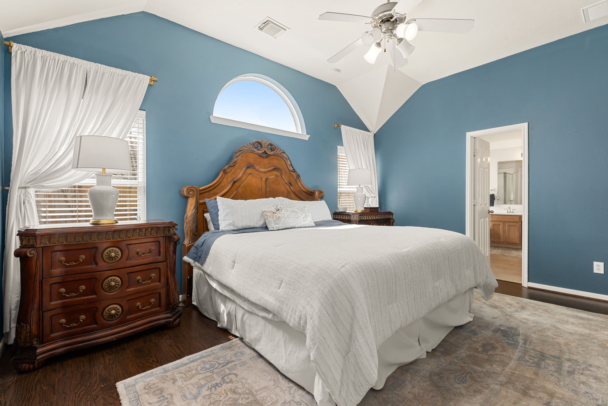 20707 Sapphire Lake Road Richmond, TX 77407 - Photo 11 of 18 Primary bedroom and en suite has high ceilings and 2 closets.
