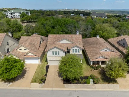 an aerial view of a house