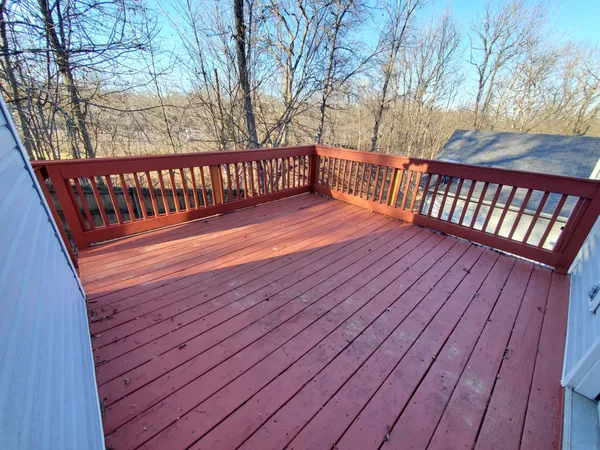 a view of wooden deck