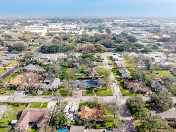 an aerial view of multiple house