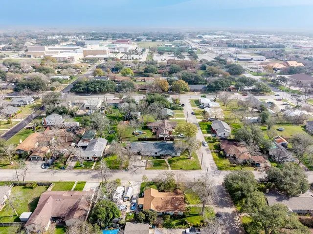 an aerial view of multiple house