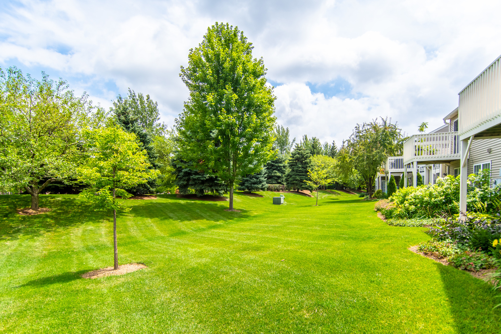 2819 Rutland Circle, Unit 103 Naperville, IL 60564 - Photo 17 of 25 a backyard of a house with a swing chair and entertaining space