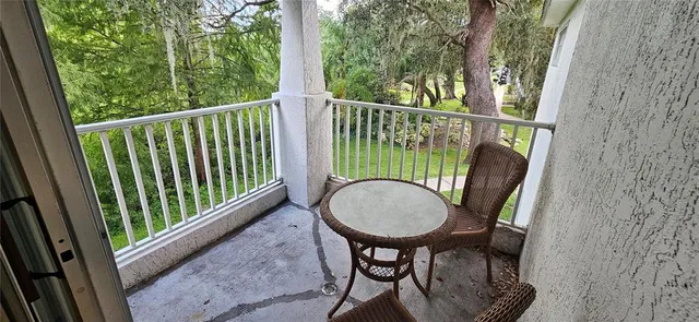 a view of a chair in balcony