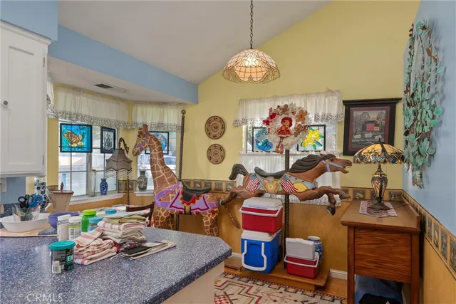 a living room with lots of furniture