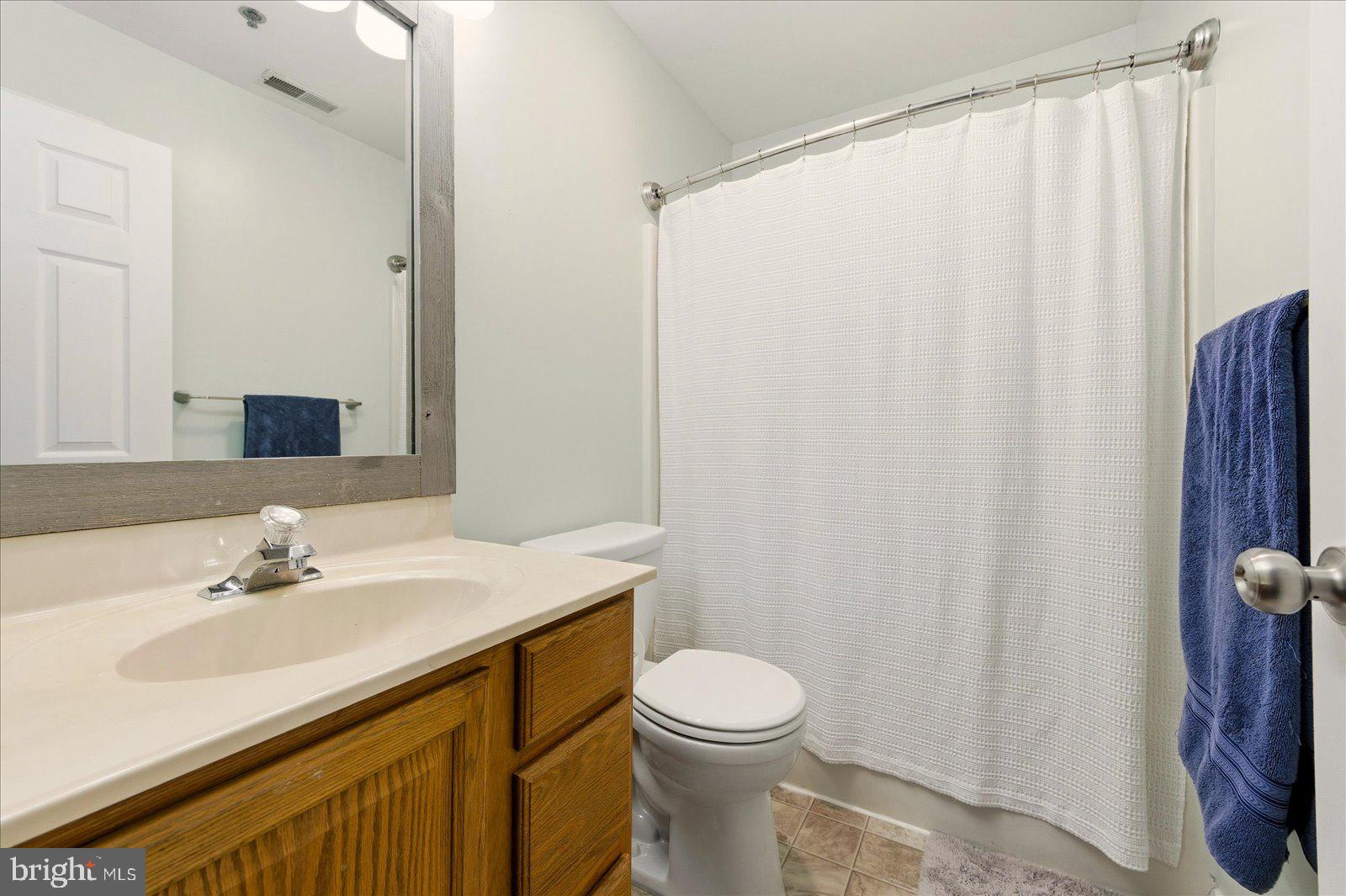 730 Canvasback Court Salisbury, MD 21804 - Photo 23 of 43 a bathroom with a sink a toilet and shower curtain