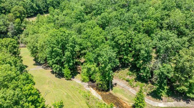 a backyard of a house with lots of trees