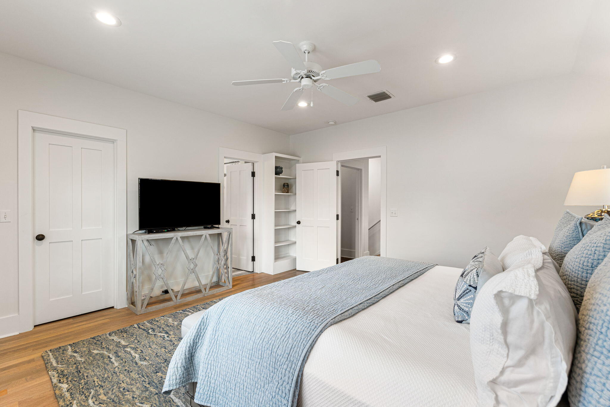 30 South Watch Tower Ln Inlet Beach Inlet Beach, FL 32461 - Photo 29 of 77 a bedroom with a bed and a flat screen tv