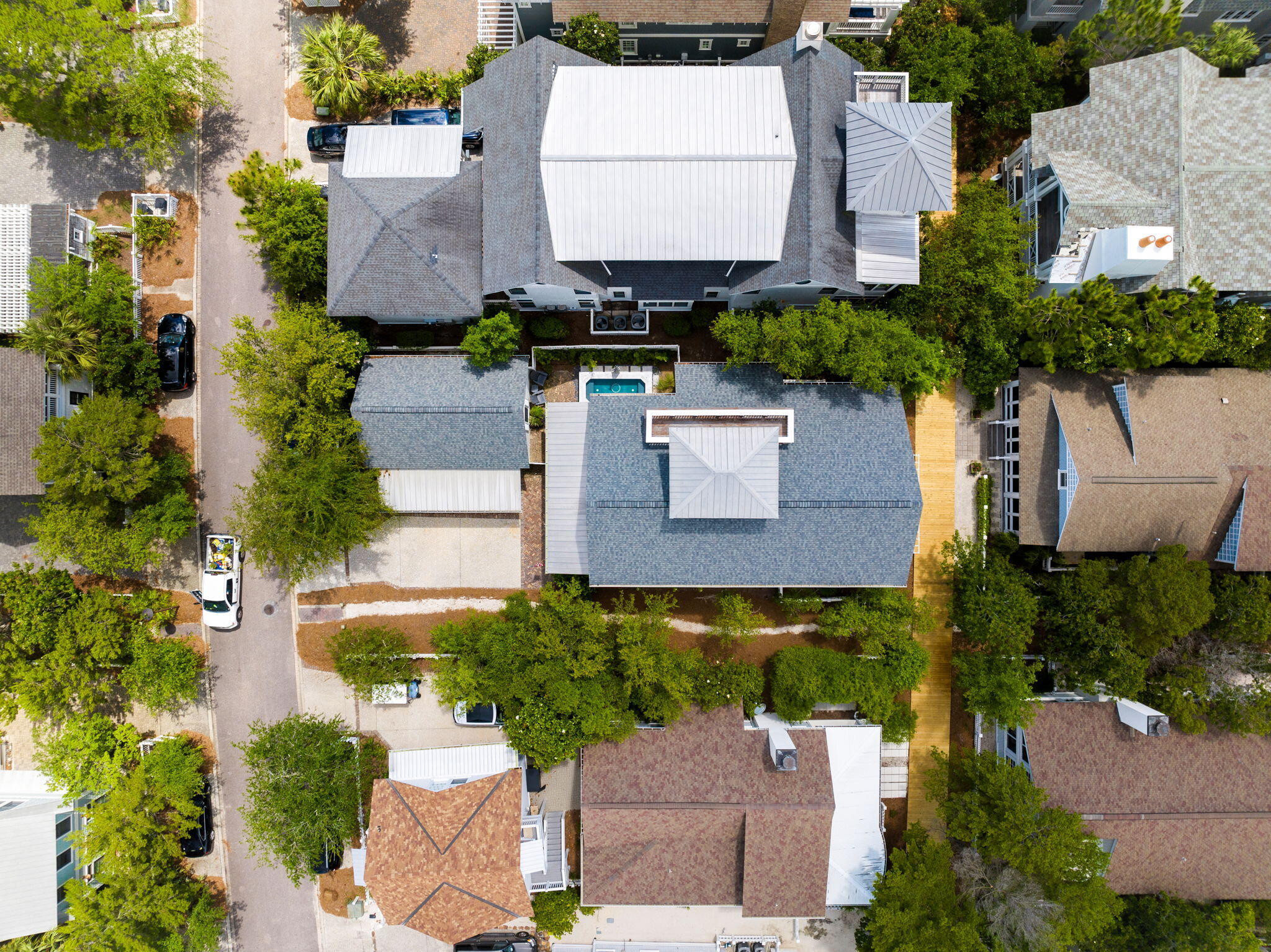 30 South Watch Tower Ln Inlet Beach Inlet Beach, FL 32461 - Photo 47 of 77 an aerial view of a house with a yard swimming pool and outdoor seating