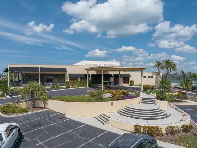 a view of swimming pool from a balcony