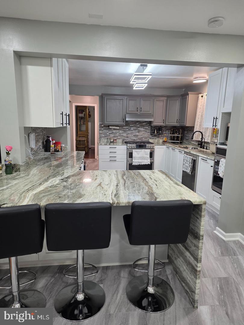 1407 Adamsview Road Baltimore, MD 21228 - Photo 10 of 40 a kitchen with granite countertop a sink and cabinets