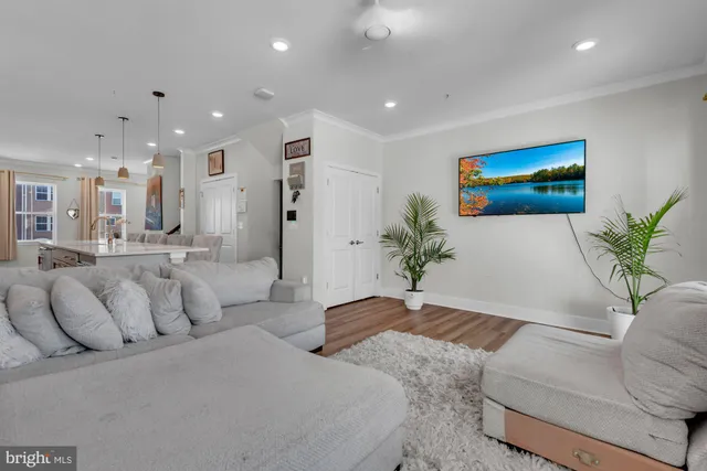 a spacious bedroom with a large bed and a potted plant