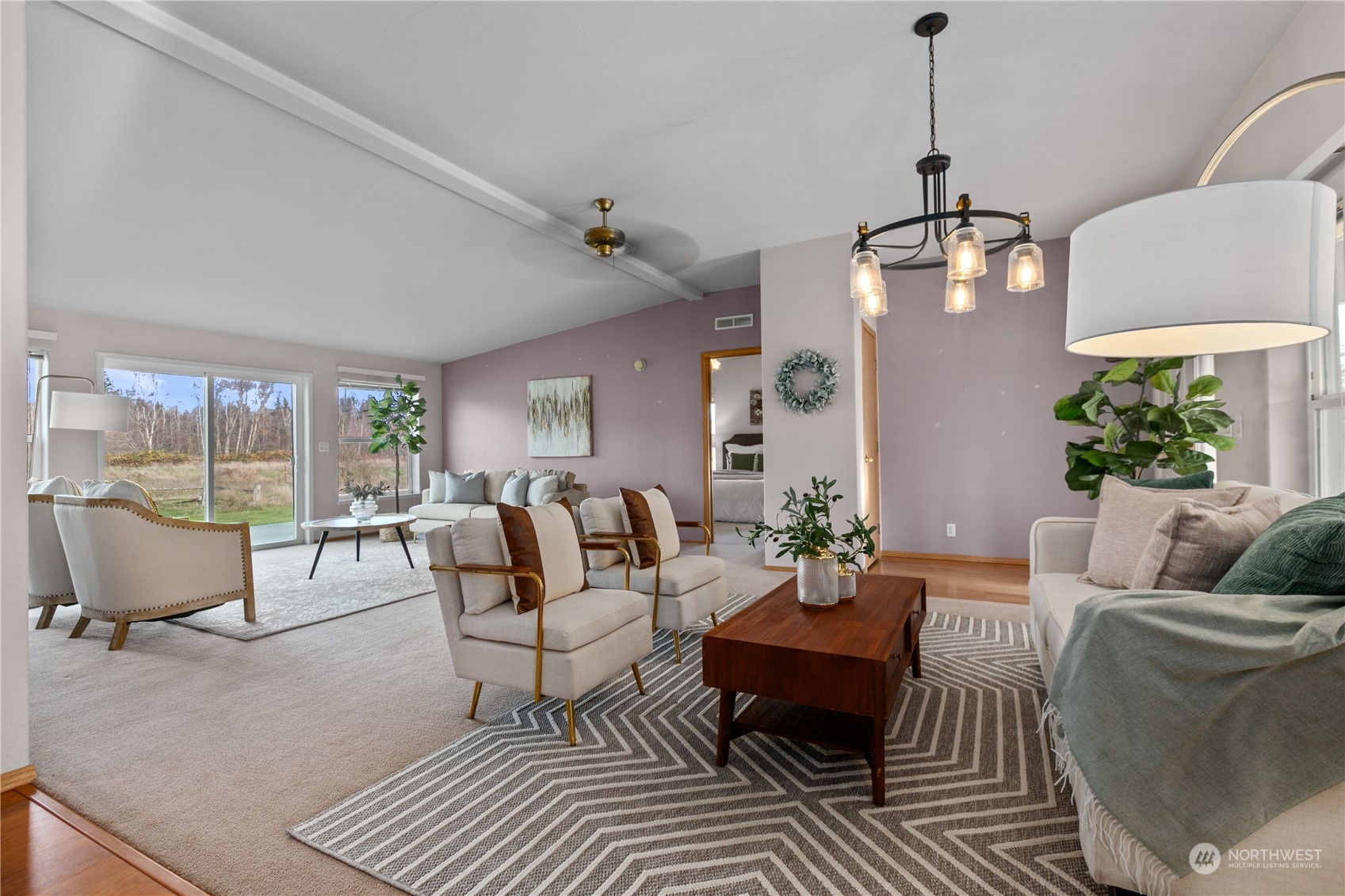 3002 Creasey Road Custer, WA 98240 - Photo 14 of 40 a living room with furniture and a chandelier
