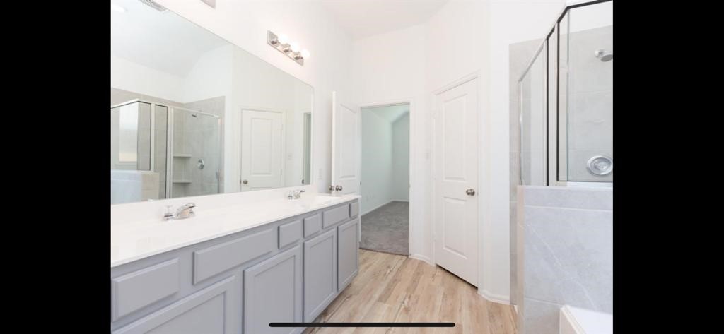 19044 Pinewood Grove Trail New Caney, TX 77357 - Photo 13 of 24 a bathroom with a sink and a mirror