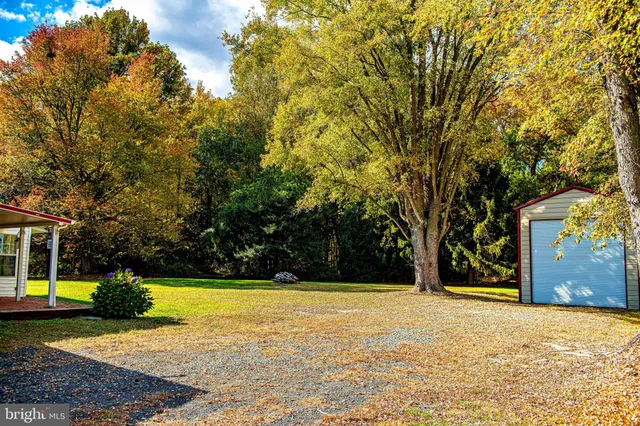 a view of a yard with a house