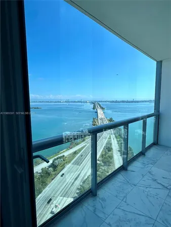 a view of a balcony with mountain view