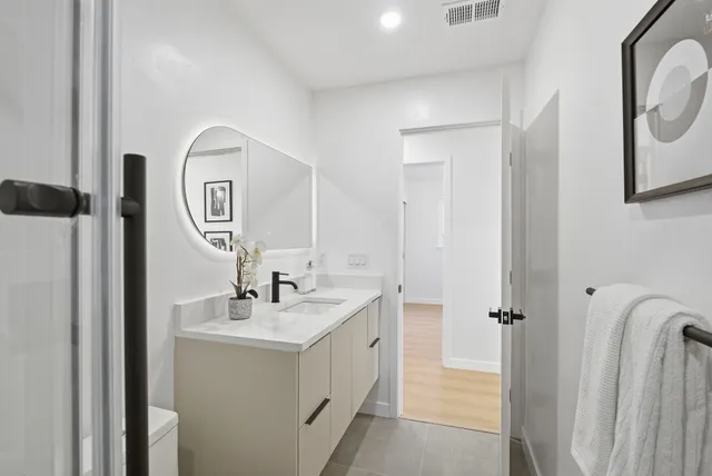 a backyard of a house with lots of green space