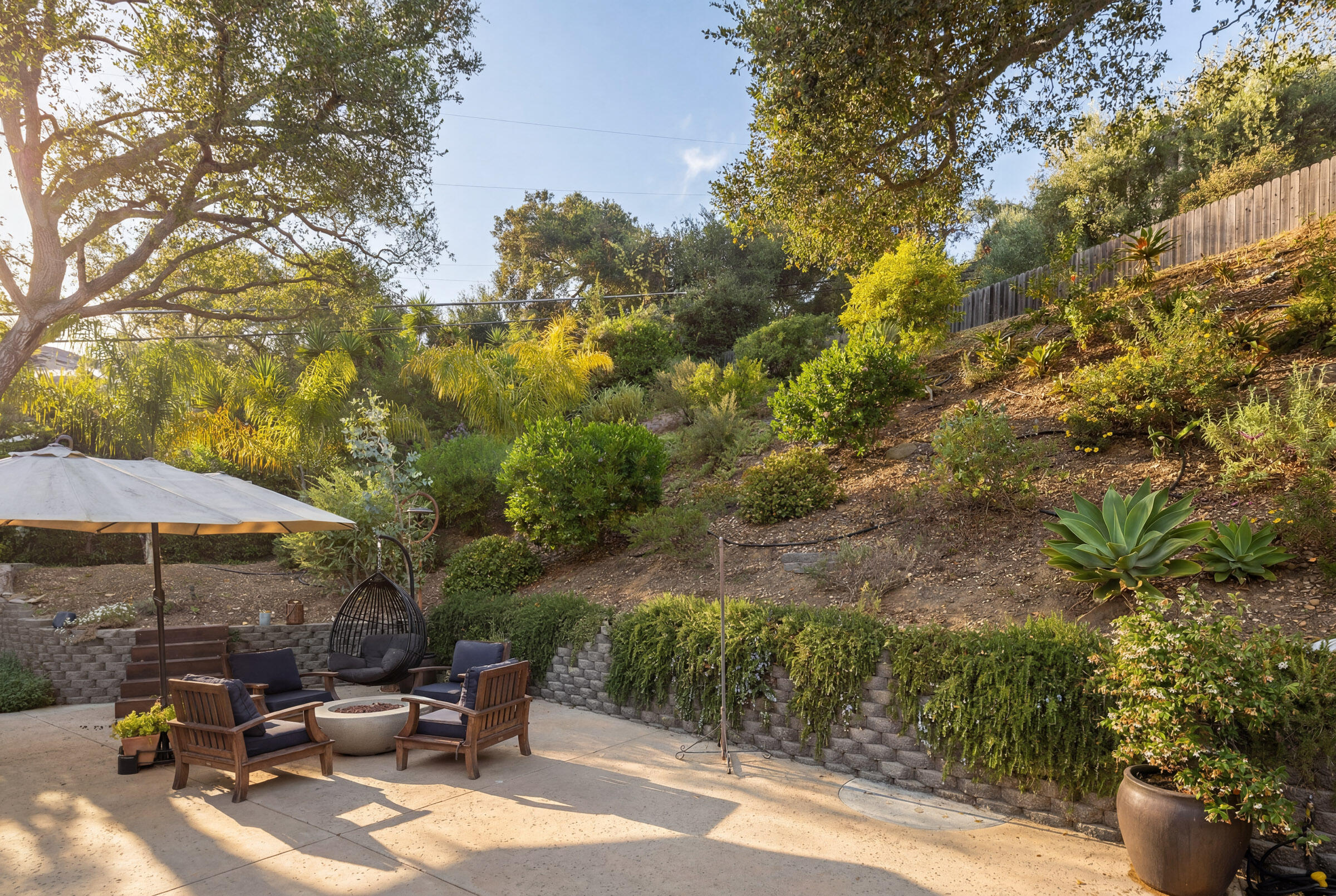 1352 Manitou Road Santa Barbara, CA 93101 - Photo 13 of 27 a view of a backyard with sitting area and furniture