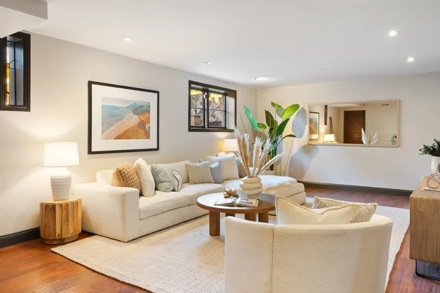 a view of a hallway with workspace