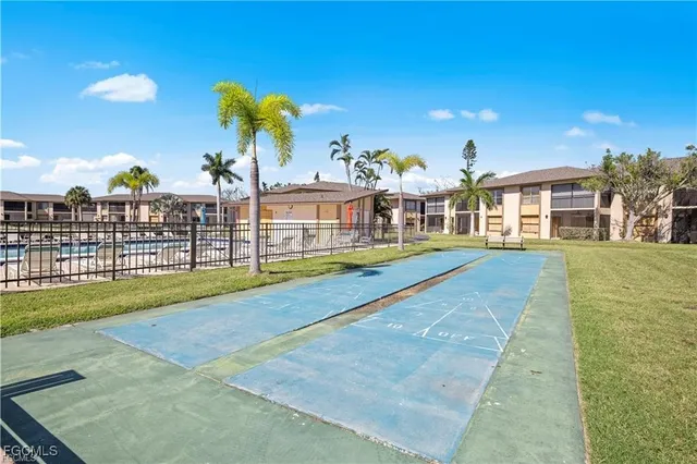 a view of a swimming pool and outdoor space