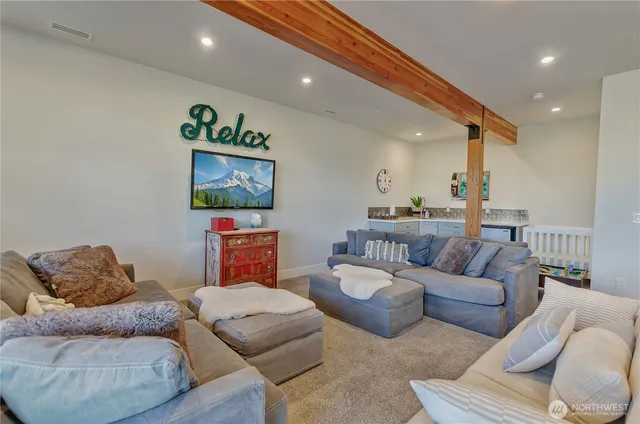 a living room with furniture