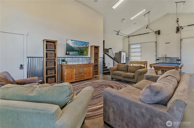 a living room with furniture and a couch