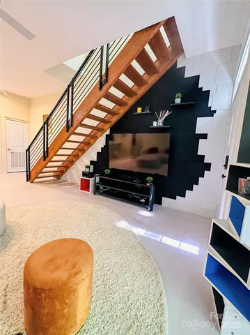 a living room with furniture