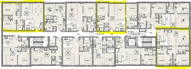 a view of a large swimming pool with outdoor seating area