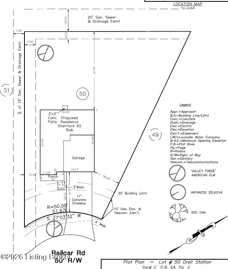 12502 Railcar Road Louisville, KY 40272 - Photo 2 of 27 OS 50 Stamford Plot Plan