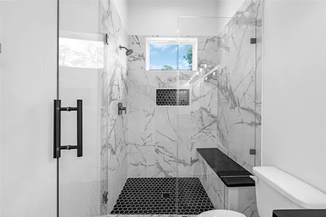 a bathroom with a shower