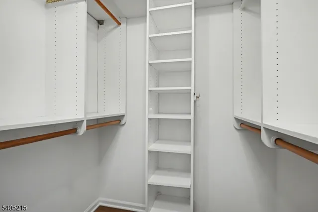 a view of an empty walk in closet