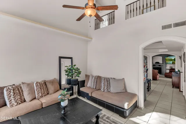 a living room with furniture