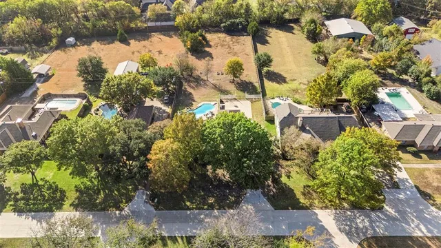 a view of a yard with plants