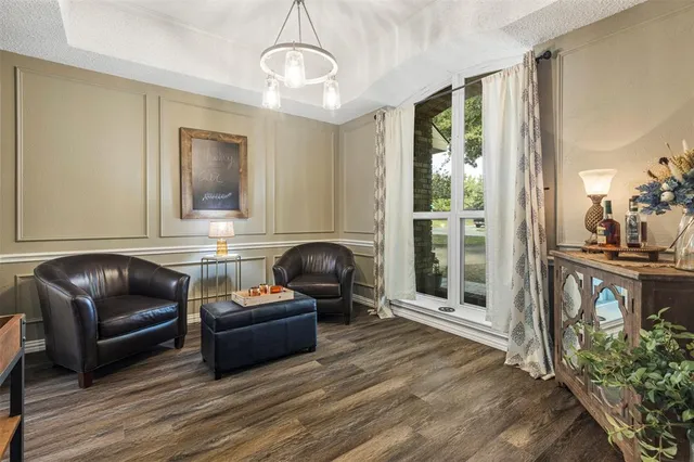 a living room with furniture