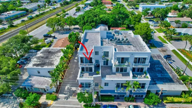 an aerial view of multiple houses