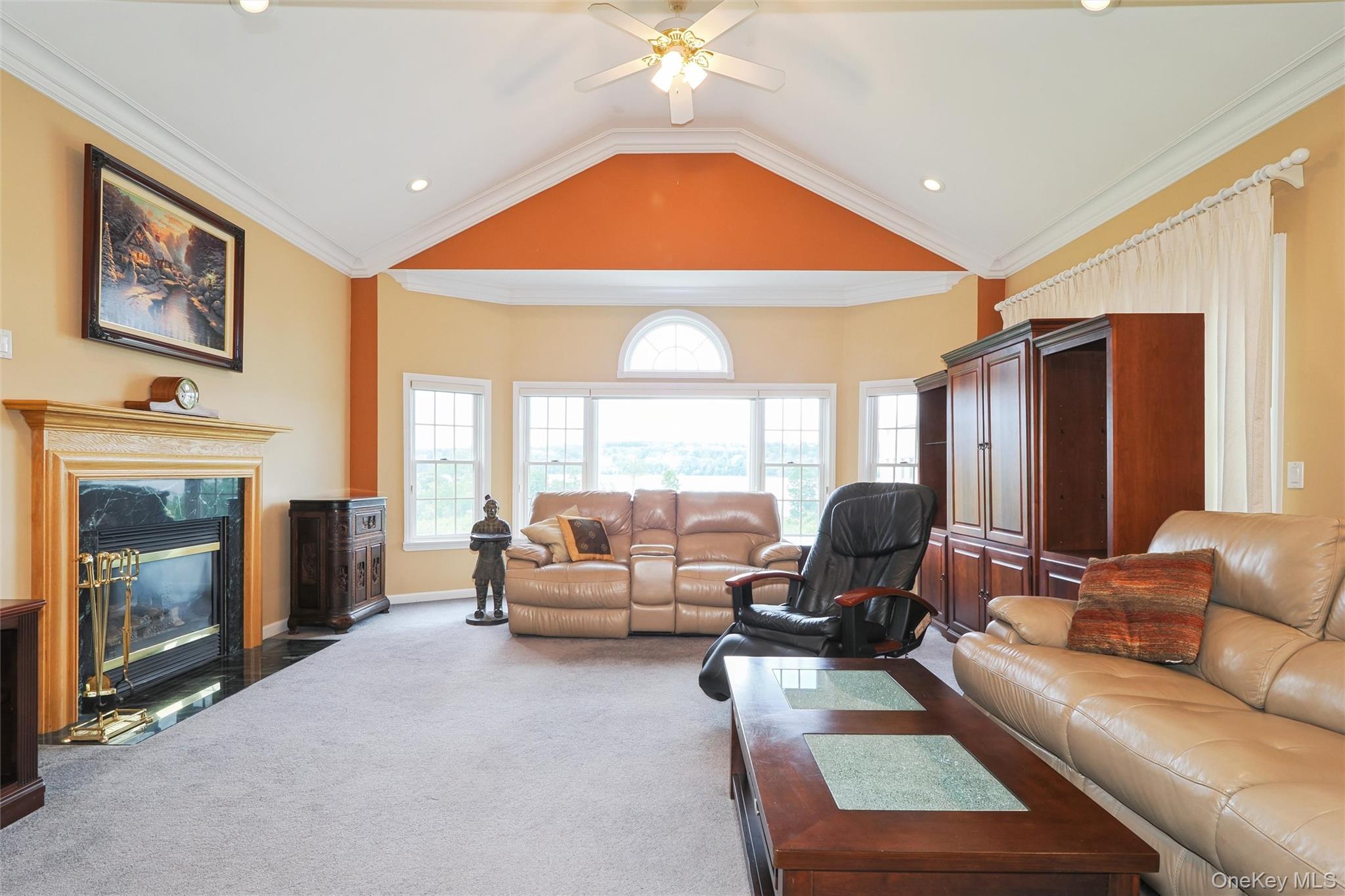 241 Old Castle Point Road Wappingers Falls, NY 12590 - Photo 5 of 19 Gas Fireplace, Full wall of windows.