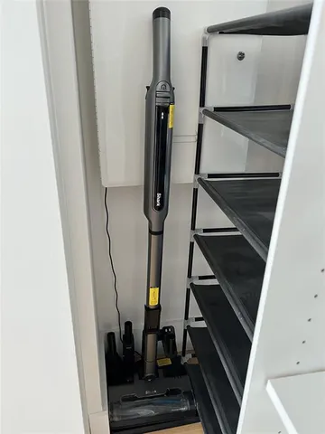 a close view of a refrigerator in the kitchen