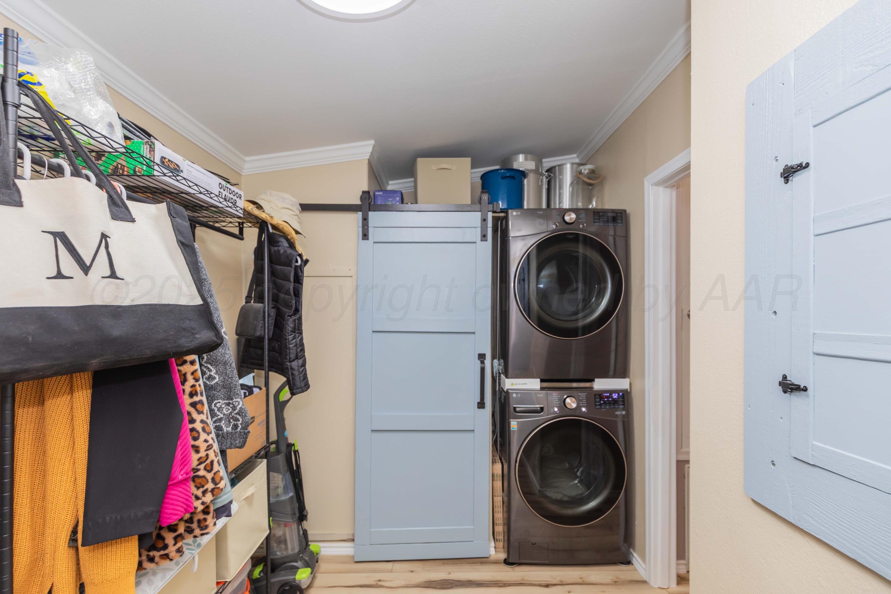 22701 South Blessen Road Canyon, TX 79015 - Photo 22 of 32 a utility room with sink dryer and washer