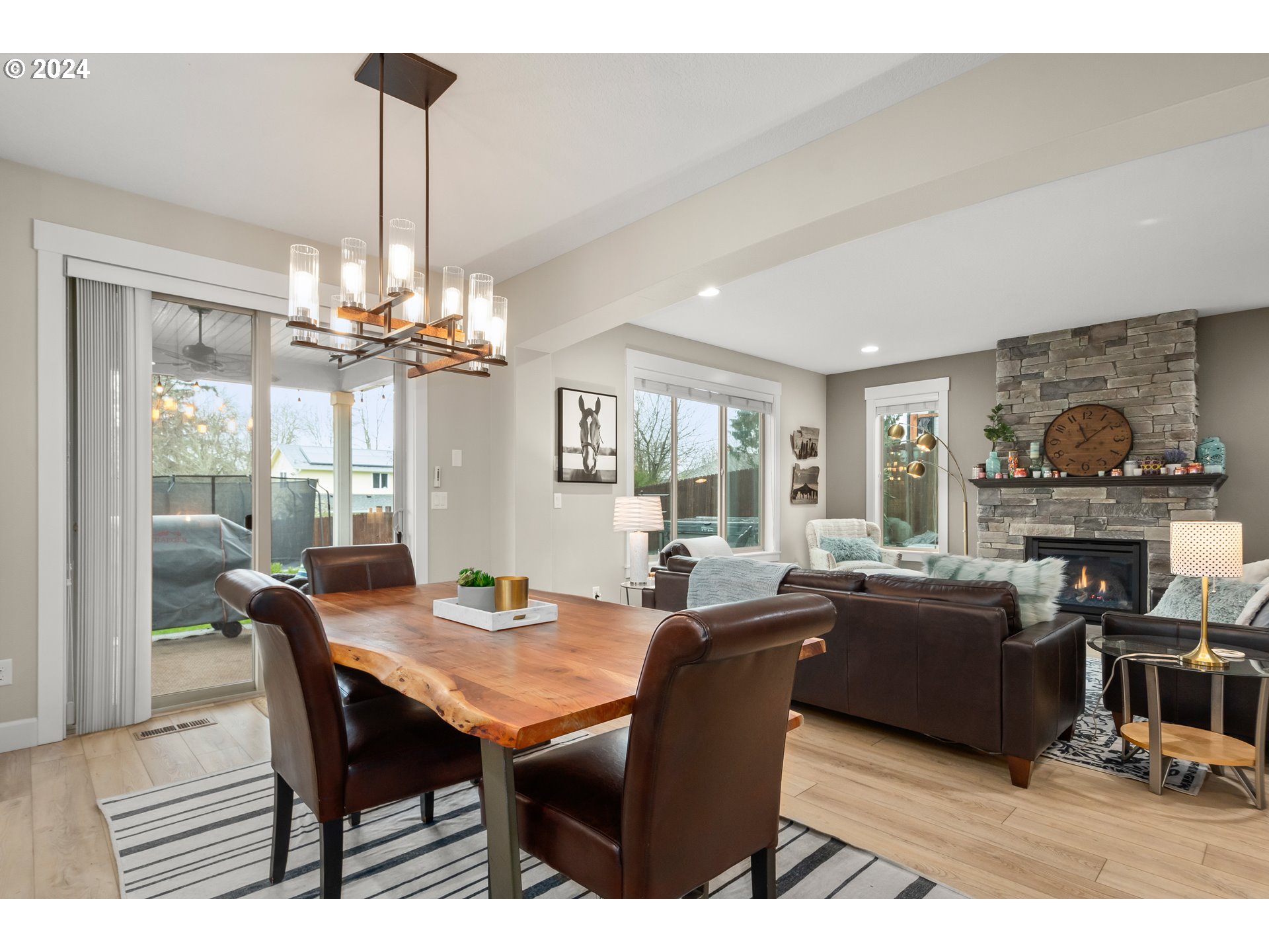 2804 Northeast 167th Circle Ridgefield, WA 98642 - Photo 10 of 36 a view of a dining room with furniture wooden floor and chandelier