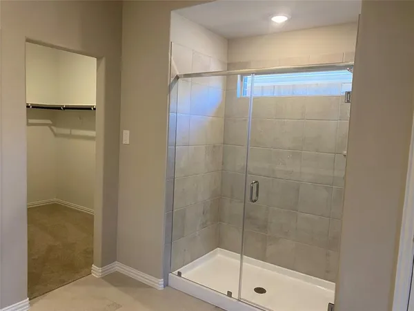 a bathroom with a shower