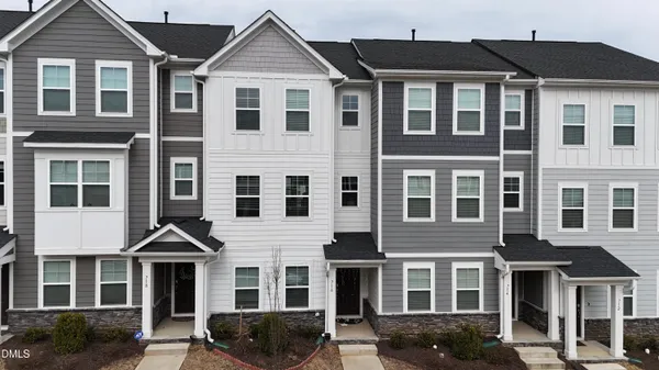 an aerial view of a house