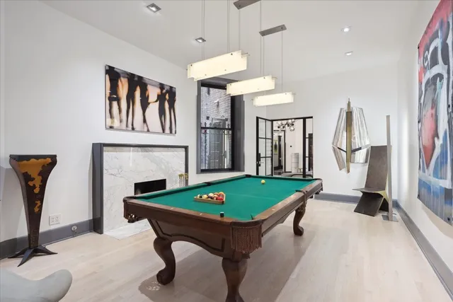 a car parked in a garage