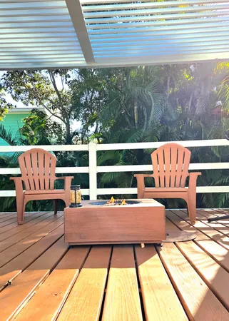 a outdoor view with a sitting space